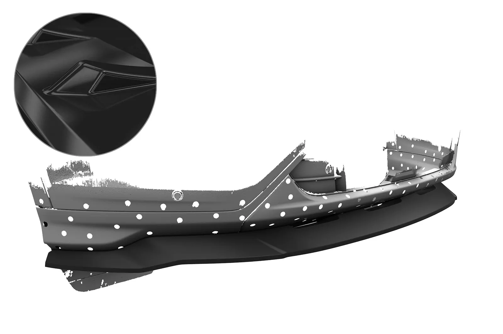 Cup-Spoilerlippe für Ford Kuga 2 Glossy (schwarz hochglanz)