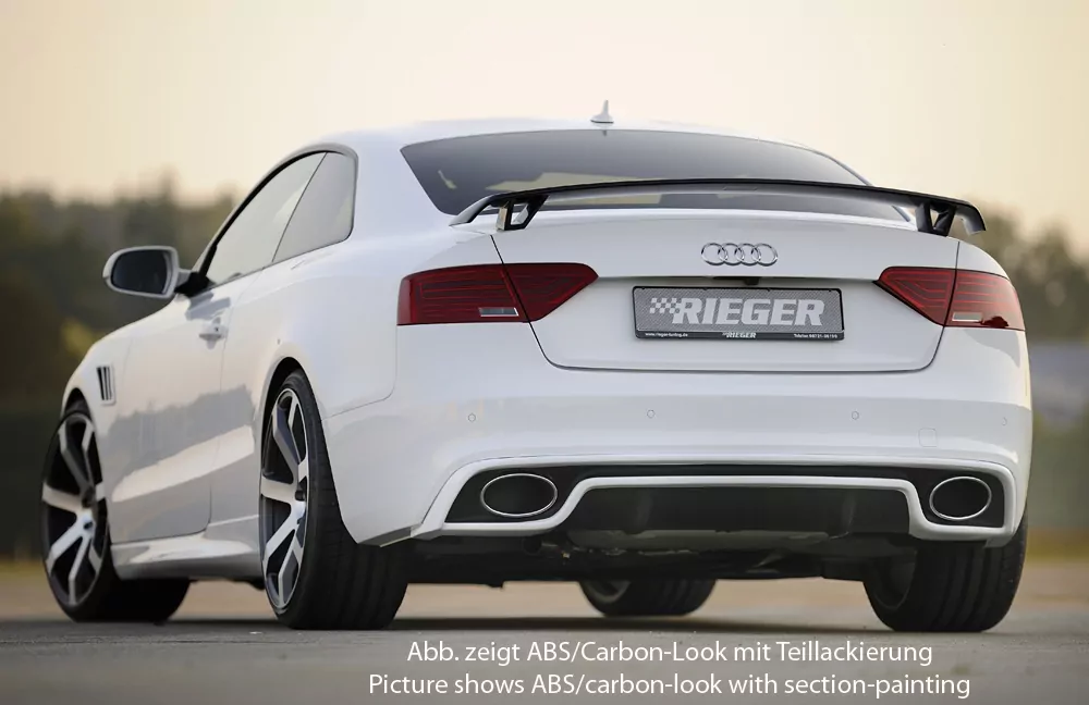 Rieger Heckeinsatz für Audi A5 (B8/B81) - Coupé 10.11-06.16 (ab Facelift) carbon optik