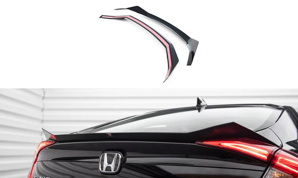 Spoiler CAP Für Honda Civic Limousine Mk10 / Mk10 Facelift Schwarz Hochglanz
