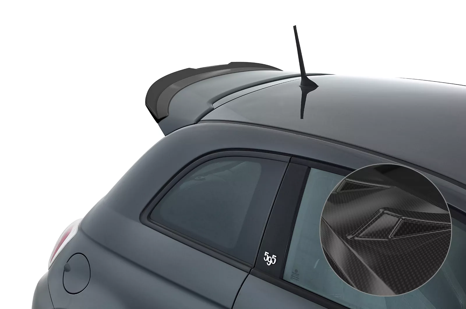 Heckflügel mit ABE für Fiat 500 Abarth 595 Competizione HF800-C Carbon Look Hochglanz