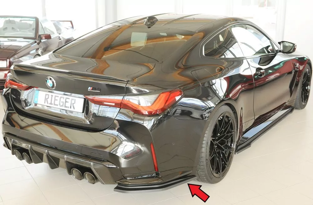 Rieger Heckschürzenansatz seitlich rechts matt schwarz für BMW 4er G83 M4 (G234M) Cabrio 06.21-