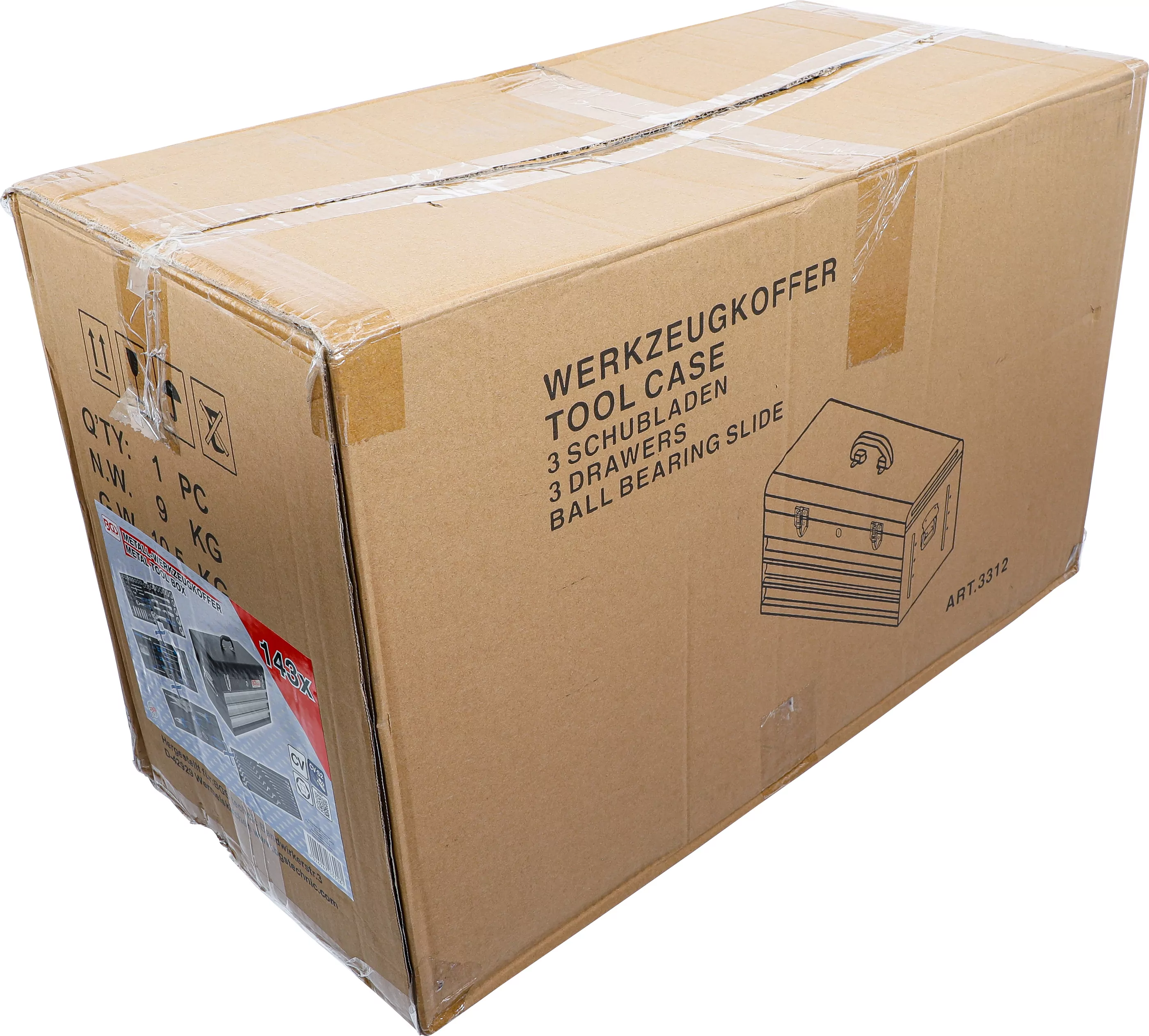 Metall-Werkzeugkoffer | 3 Schubladen | mit 143 Werkzeugen