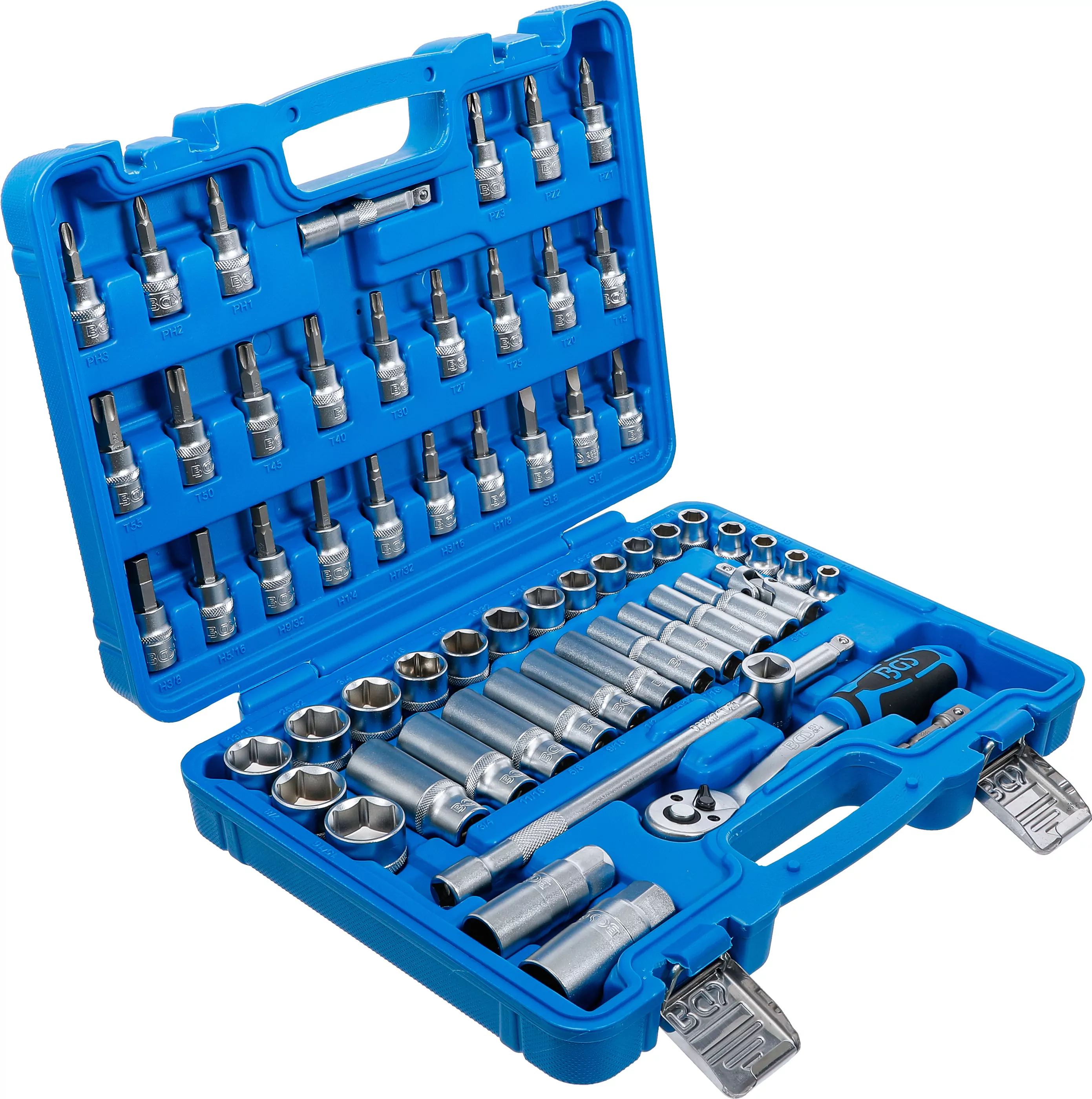 Steckschlüssel-Satz | Antrieb 10 mm (3/8") | Zollgrößen | 61-tlg.