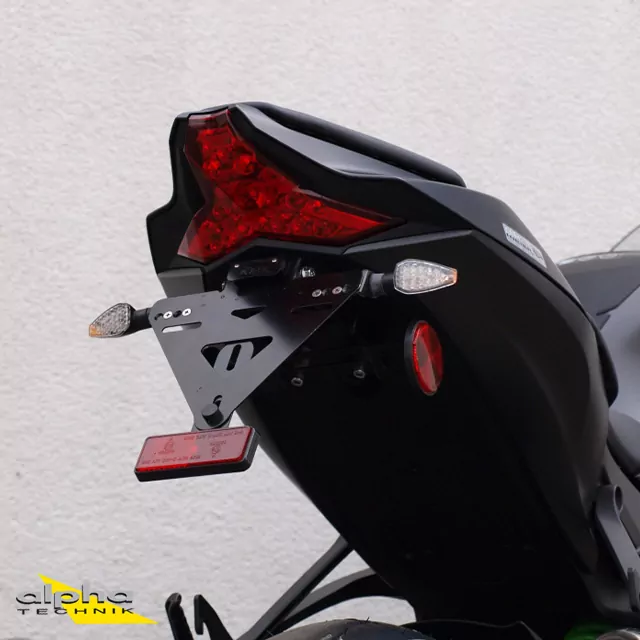alpha Technik Kennzeichenhalter für Kawasaki ZX10R, Typ ZXT00S, Modelljahr 2016-