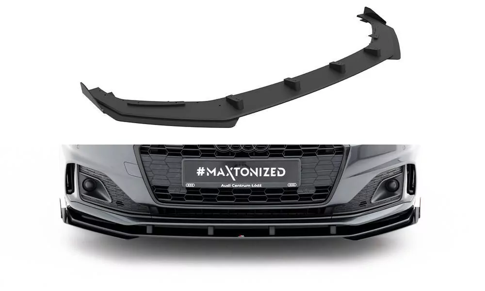 Street Pro Front Ansatz Für +Flaps Für + Flaps Audi A5 F5 Facelift Schwarz Hochglanz