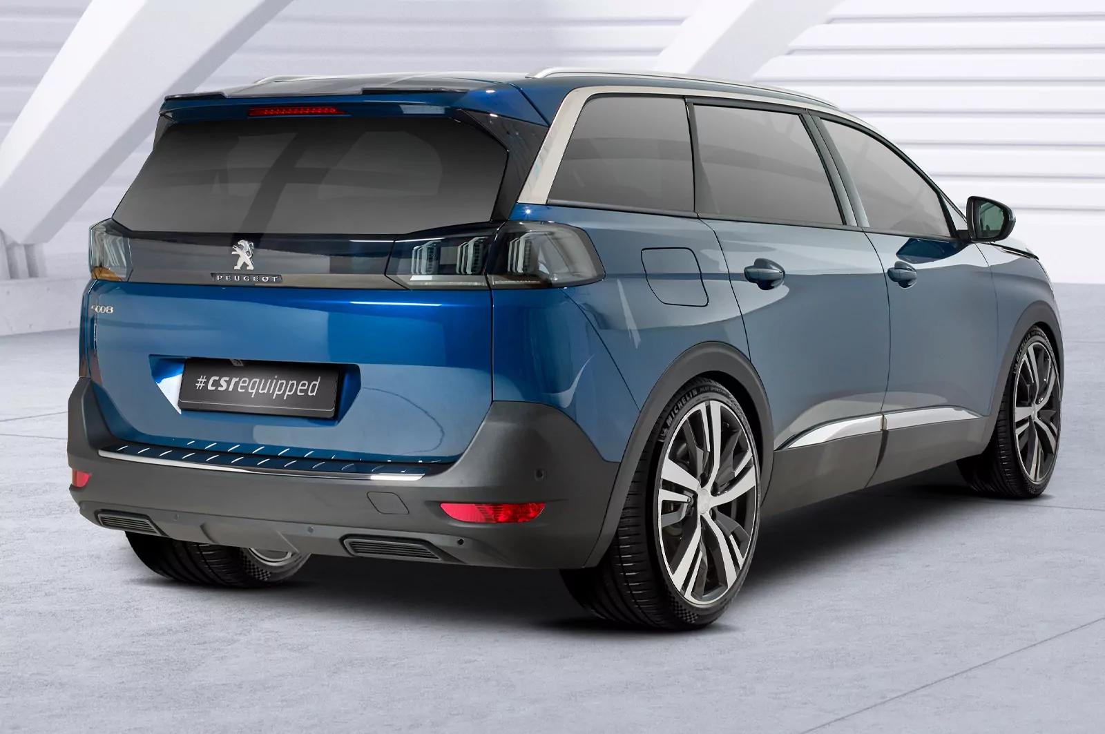 Heckflügel mit ABE für Peugeot 5008 (2. Gen) HF865 Schwarz Strukturiert