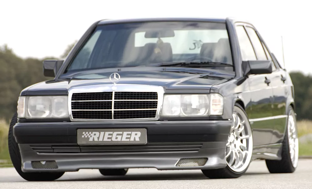 Rieger Spoilerlippe für Mercedes 190 (W201) - Lim.  nicht für16V, ab Bj. 88--> carbon optik