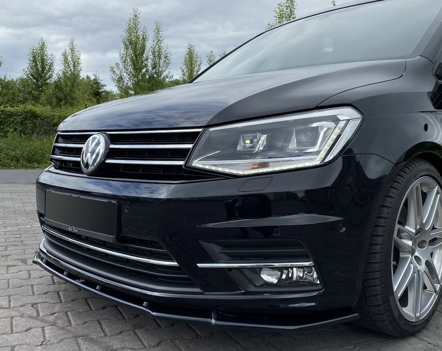 Front Ansatz Passend Für Volkswagen Caddy Mk. 4 Schwarz Hochglanz