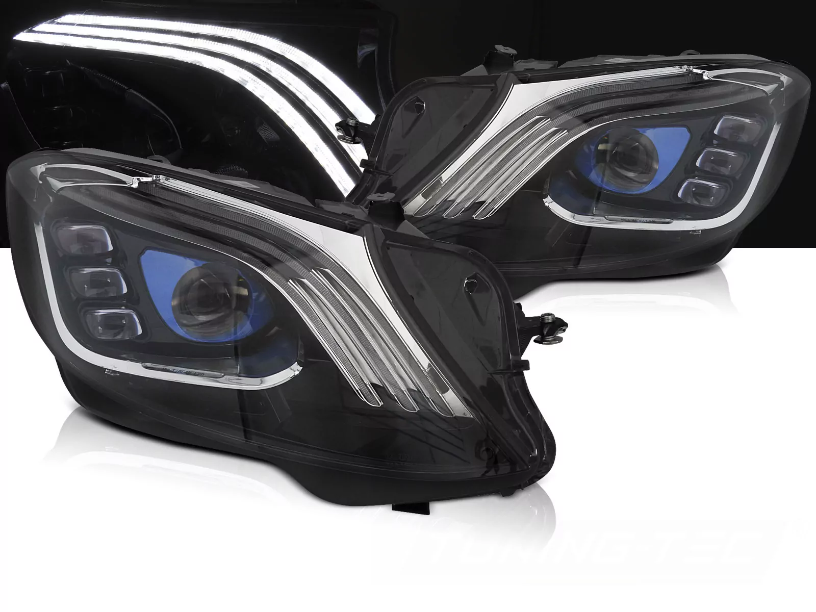 Full Led Headlights Black Fits Mercedes W222 13-17