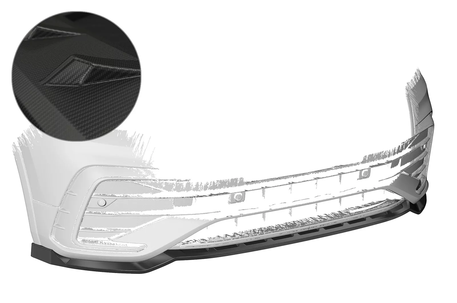 Cup-Spoilerlippe für VW Tiguan II (Typ AD1) R-Line CSL475-M Carbon Look (matt)