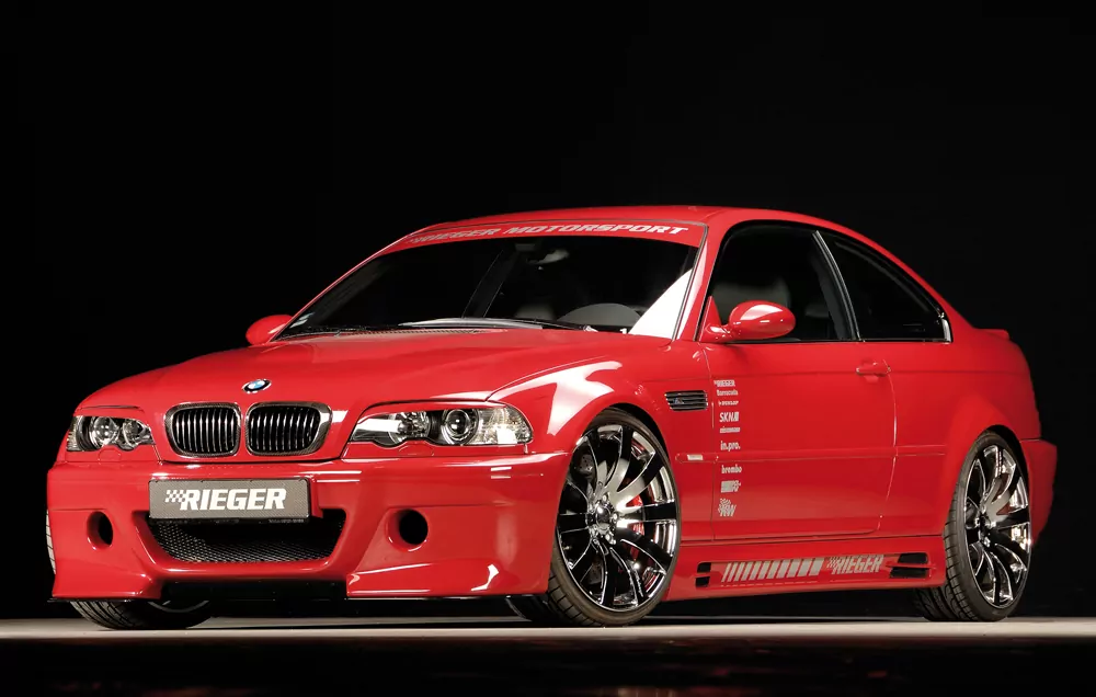 Rieger Spoilerstoßstange CS-Look für BMW 3er E46 M3 - Coupé 06.00- carbon optik