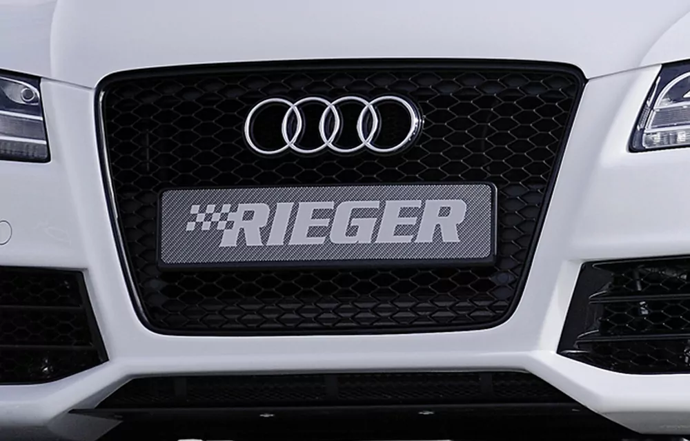 Kennzeichenauflage schwarz glänzend glanz schwarz für Audi A5 (B8/B81) Cabrio 06.07-07.11 (bis Facelift)