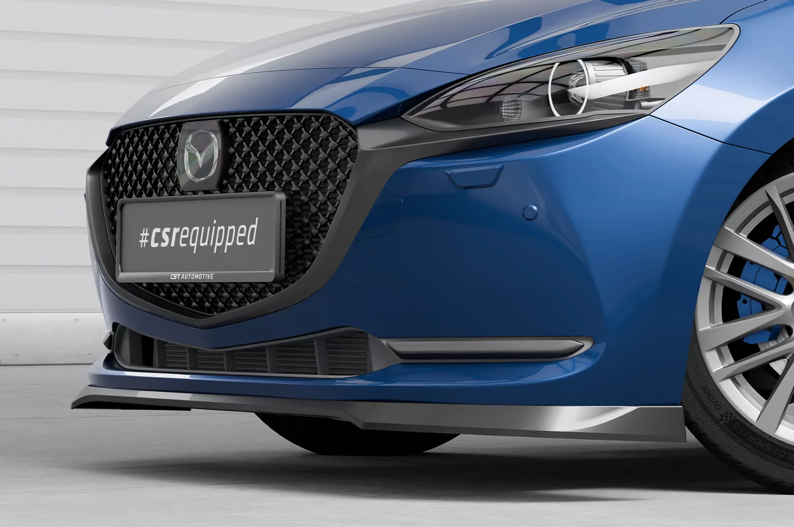 Cup-Spoilerlippe mit ABE für Mazda 2 (Typ DJ) CSL789 Schwarz Strukturiert