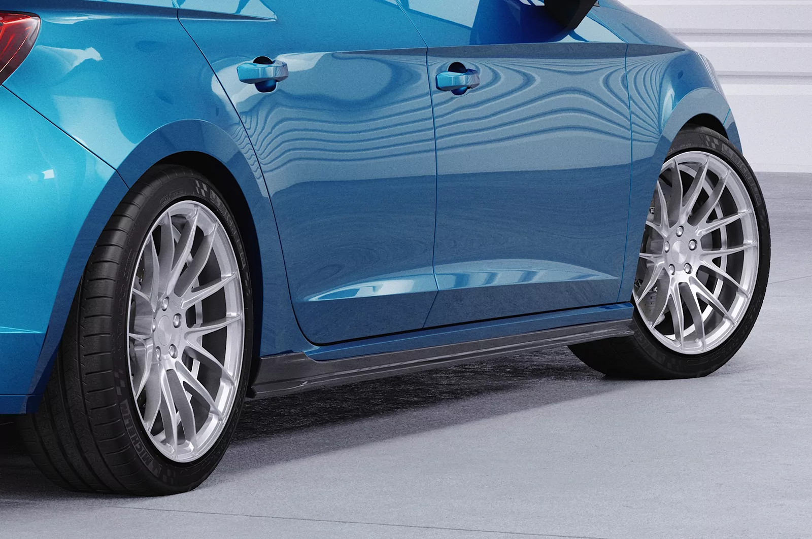 Seitenschweller für Seat Leon 3 (5F) ST / 5-Türer SS468 Strukturiert (schwarz matt)