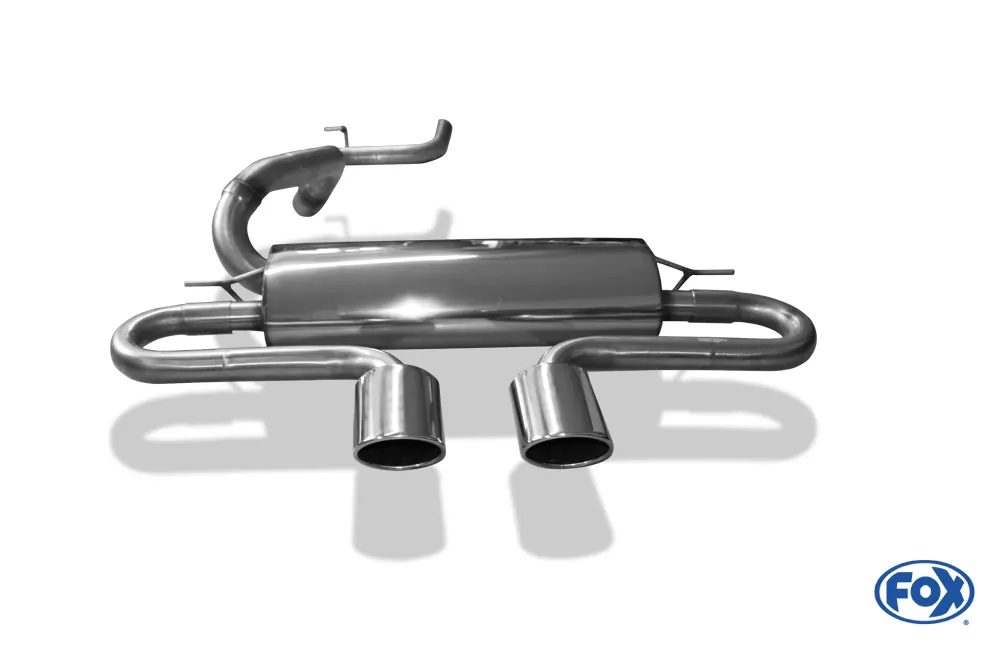 Ford Focus III ST Fließheck Diesel  Endschalldämpfer quer Ausgang mittig inkl. Verbindungsrohr - 2x115x85 Typ 32 mittig