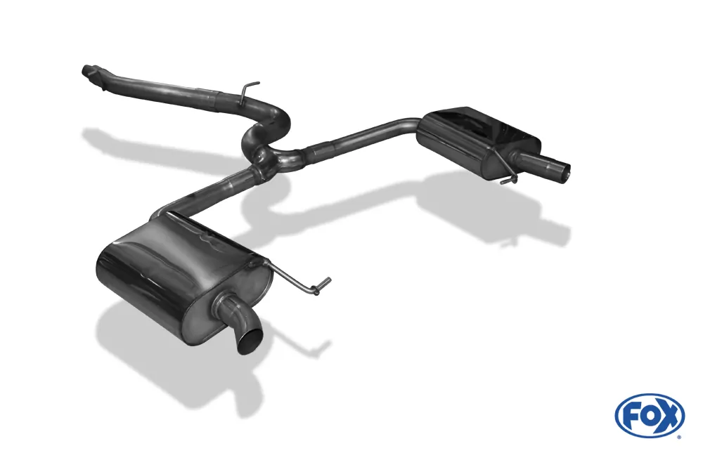 Skoda Octavia 5E RS - TDI - 4x4 mit Benzin-Endrohrblenden  Halbanlage rechts/links ab Kat - Austritt der Endrohre in den originalen Benzin-Endrohrblenden