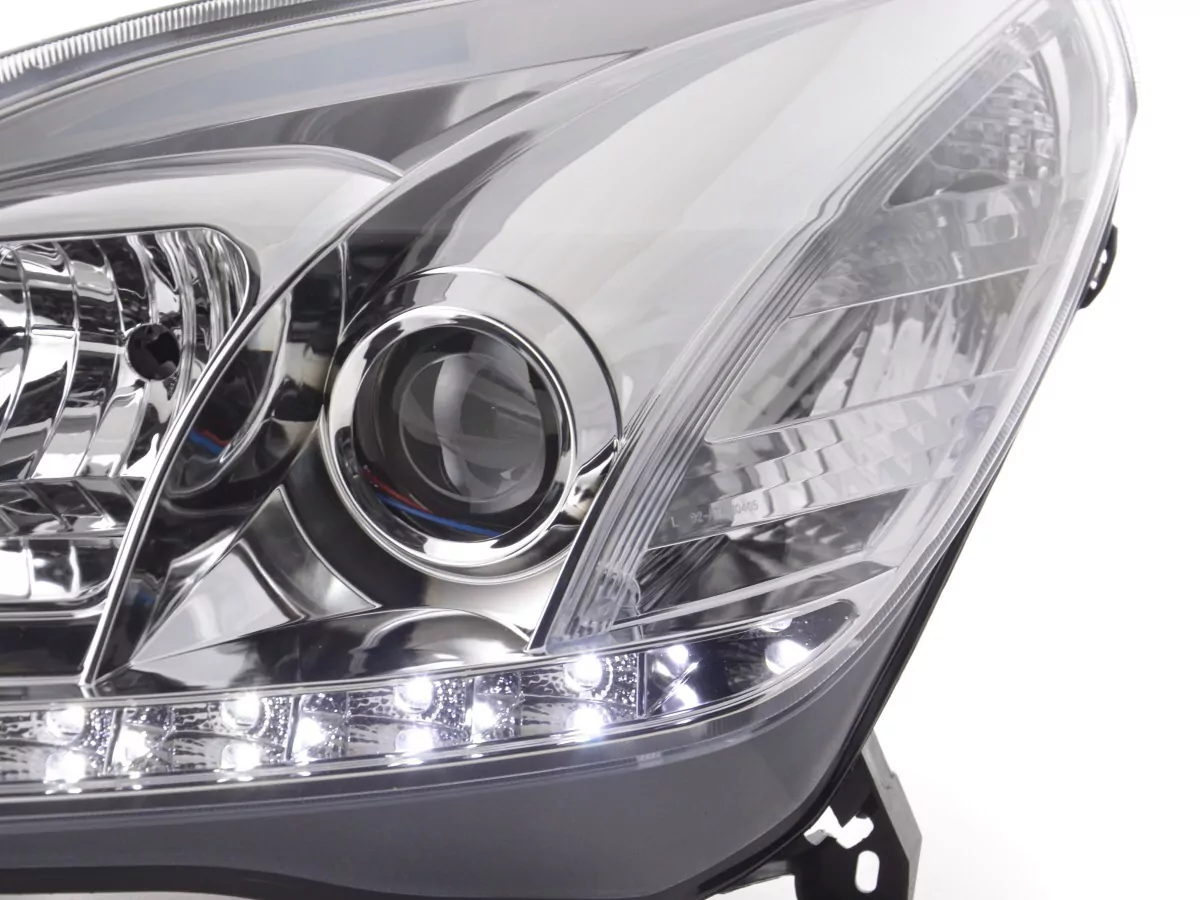 Scheinwerfer Set Daylight LED TFL-Optik Opel Astra H Bj. 04-10 chrom für Rechtslenker