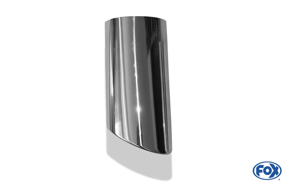 Anschweißendrohr Typ 38 - Links  115x85 mm / Länge: 240 mm - oval  - seitlich nach links, sowie nach unten abgeschrägt / eingerollt / ohne Absorber