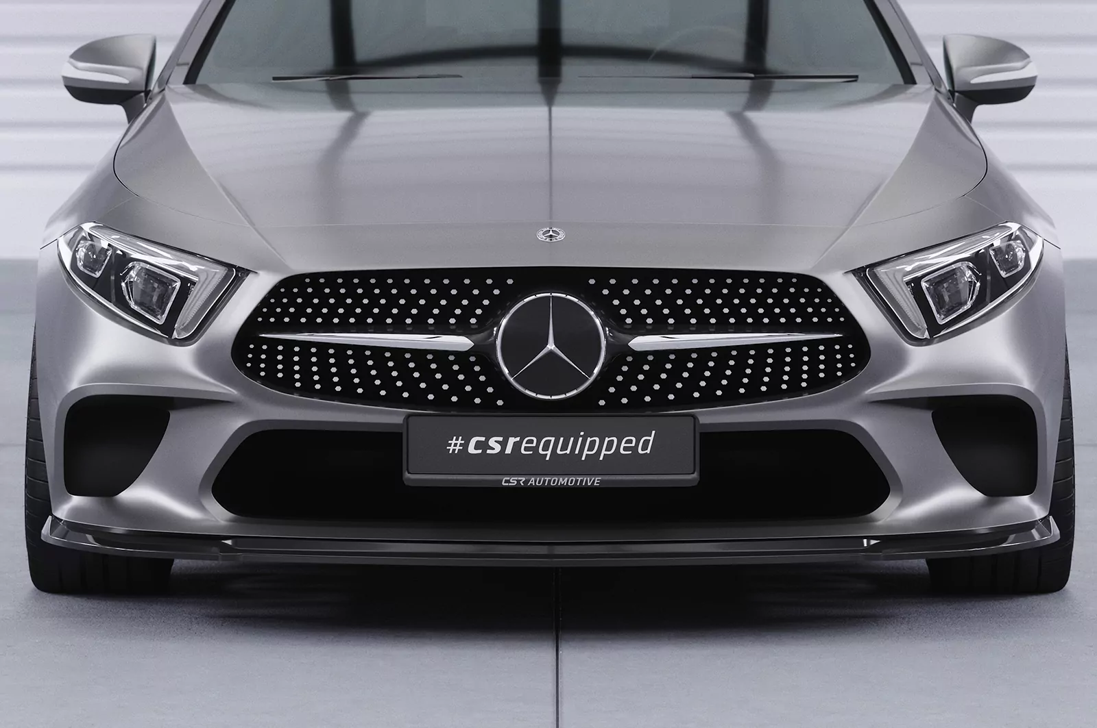 Cup-Spoilerlippe mit ABE für Mercedes Benz CLS (C257) CSL599 Schwarz Strukturiert