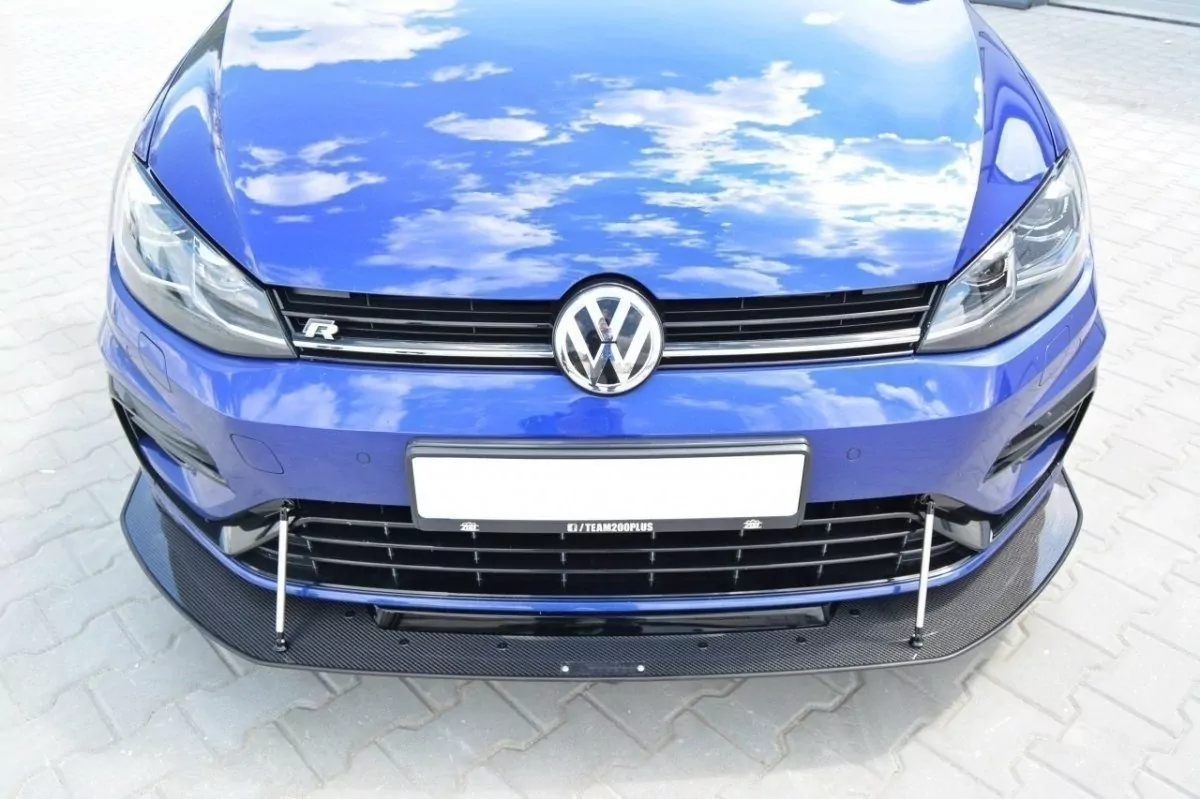 HYBRID Racing Front Ansatz Passend Für Passend Für VW GOLF 7 R FL Schwarz Hochglanz Carbon Look