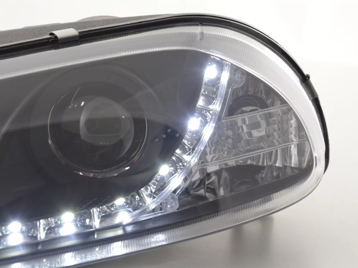 Scheinwerfer Set Daylight LED TFL-Optik Alfa Romeo 156 Typ 932 Bj. 98-02 schwarz