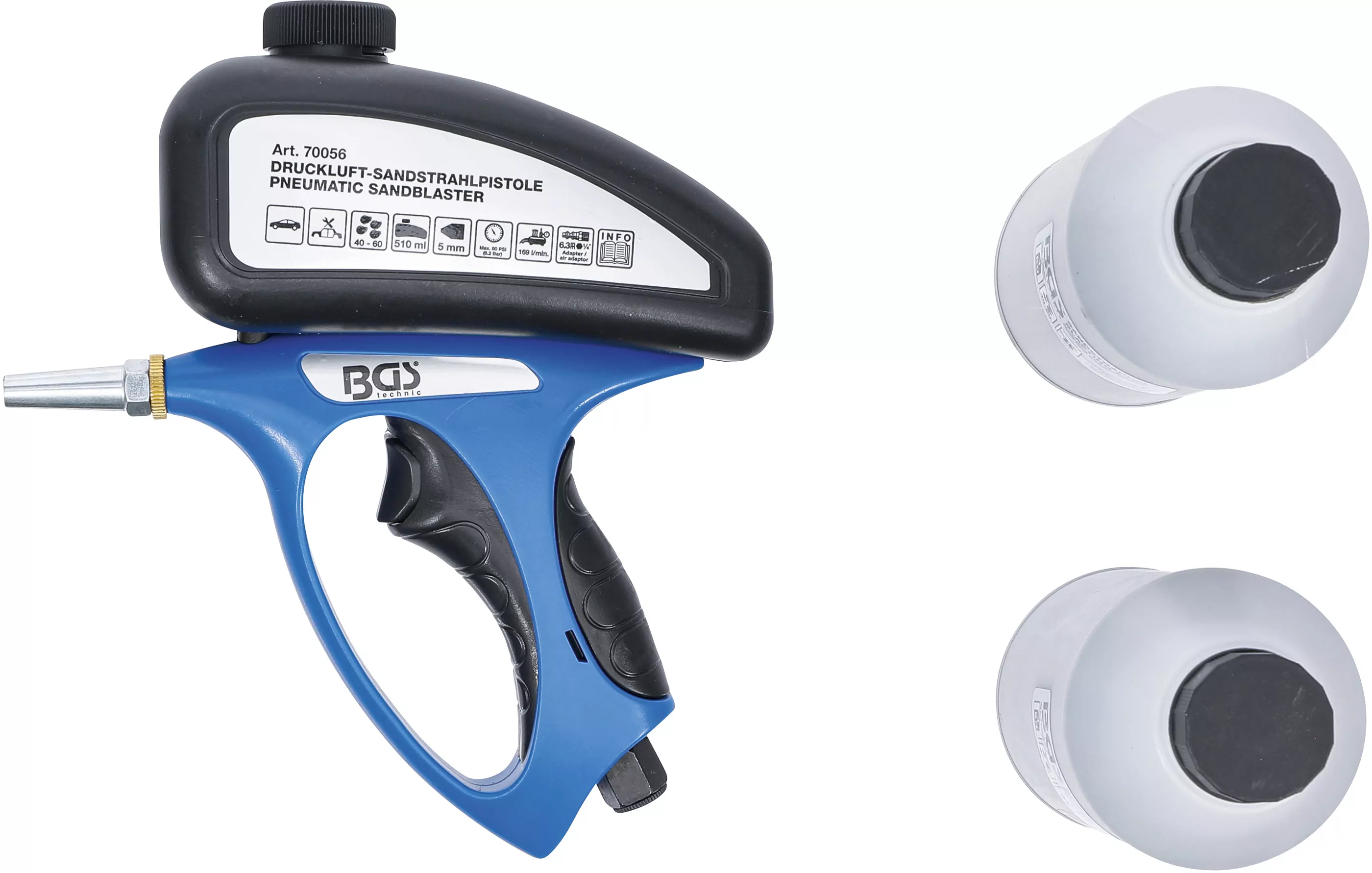 Druckluft-Sandstrahlpistole inkl. Zubehör | 3-tlg.