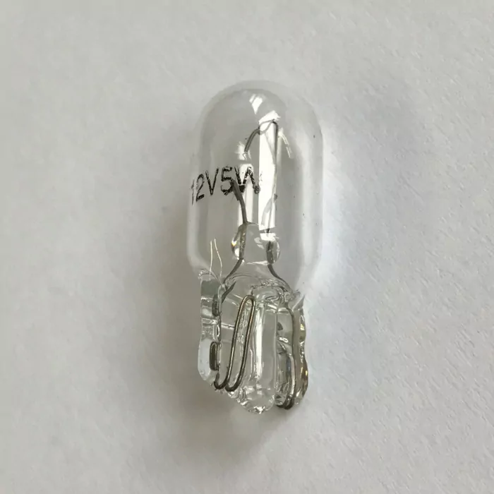 Glassockellampe | T10 | 12V | 5W | W2,1x9,5d VPE=10 Stück | Ø=10x28mm | weiss | E-geprüft