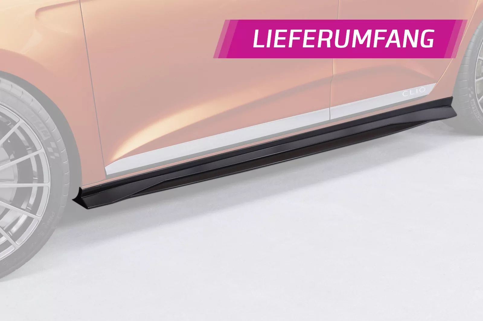 Seitenschweller für Renault Clio 5 SS536 Schwarz Strukturiert