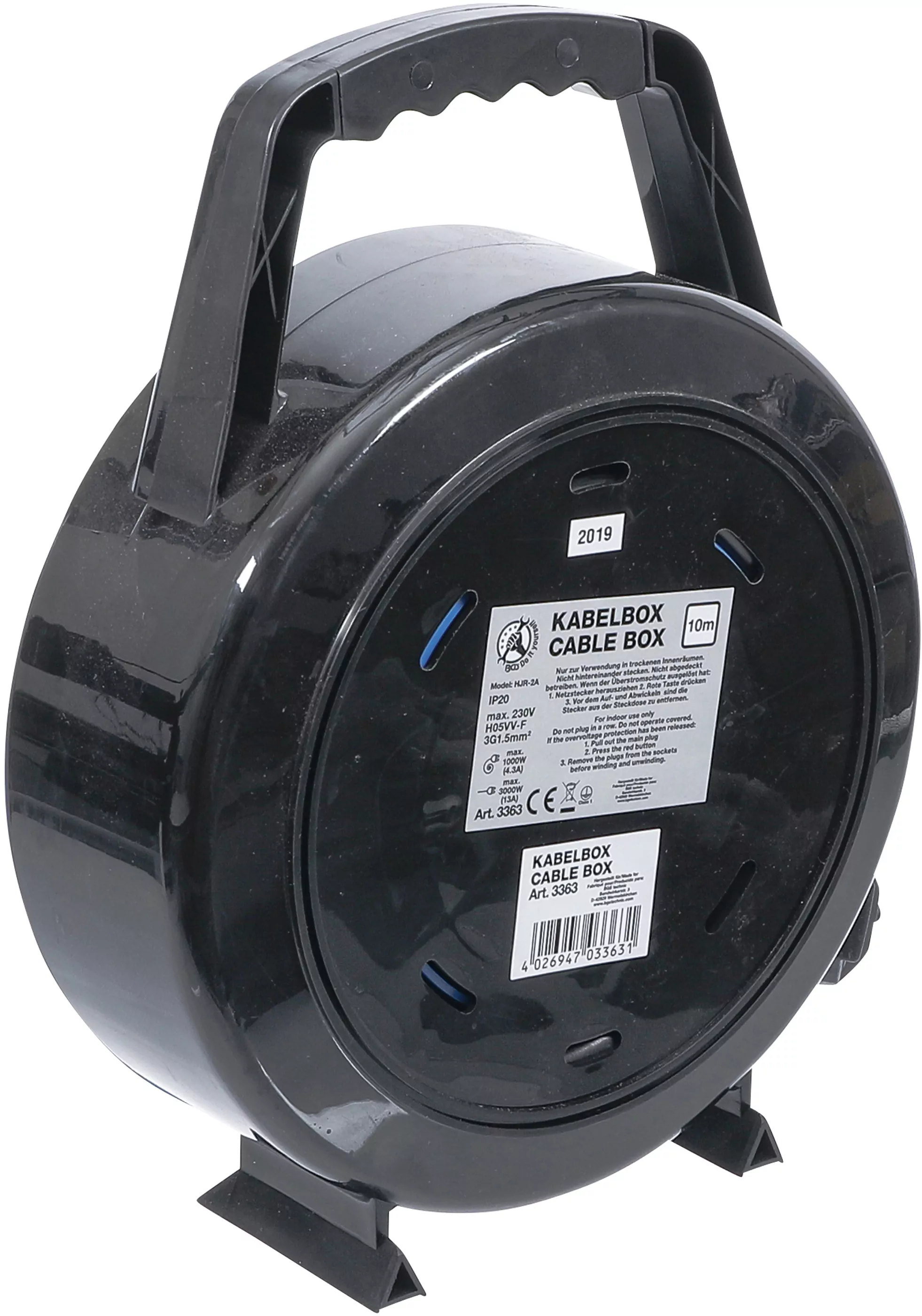 Kabelbox | 10 m | 3 x 1,5 mm² | 4 Steckdosen | IP 20 | 3000 W