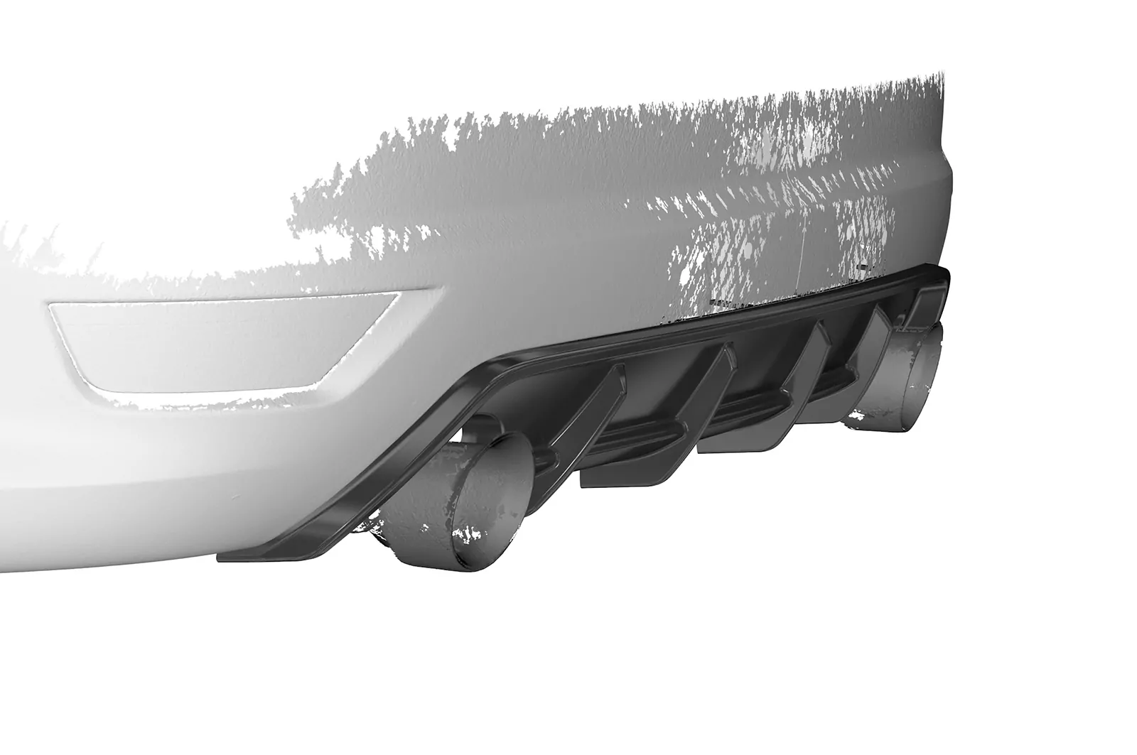 Heckansatz für Ford Focus ST MK2 HA271 Strukturiert (schwarz matt)