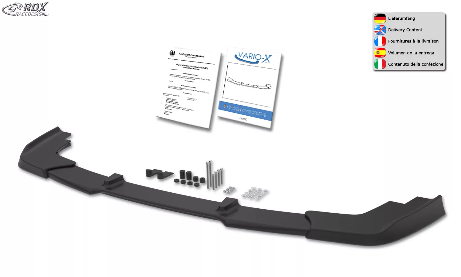 RDX Frontspoiler VARIO-X für MERCEDES E-Klasse W210 AMG 1999-2002 Frontlippe Front Ansatz Vorne Spoilerlippe
