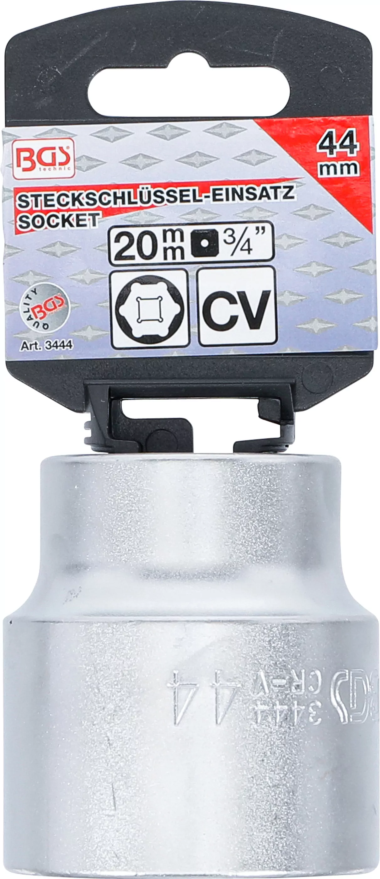 Steckschlüssel-Einsatz Sechskant | Antrieb Innenvierkant 20 mm (3/4") | SW 44 mm