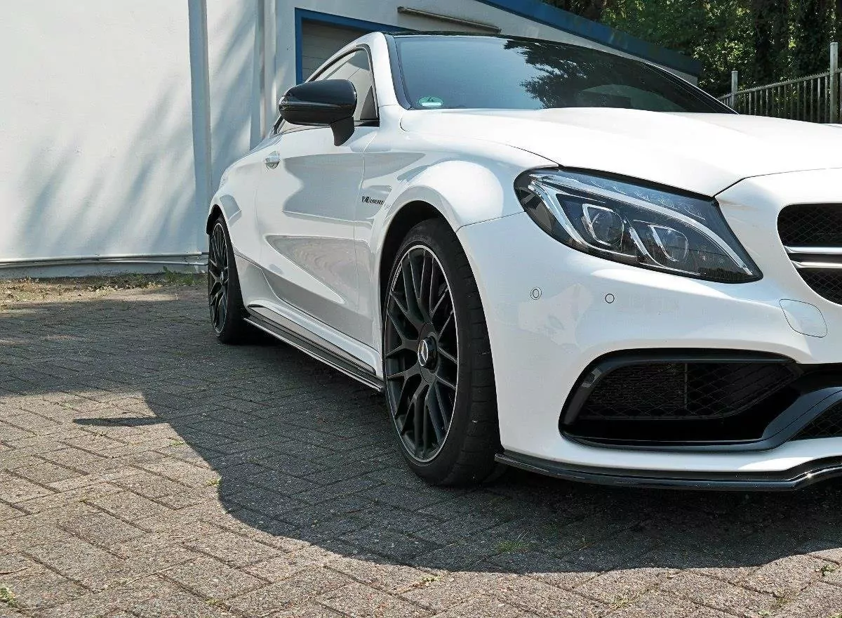 Seitenschweller Ansatz Passend Für Passend Für Mercedes C-Klasse C205 63 AMG Coupe Schwarz Hochglanz Schwarz Hochglanz