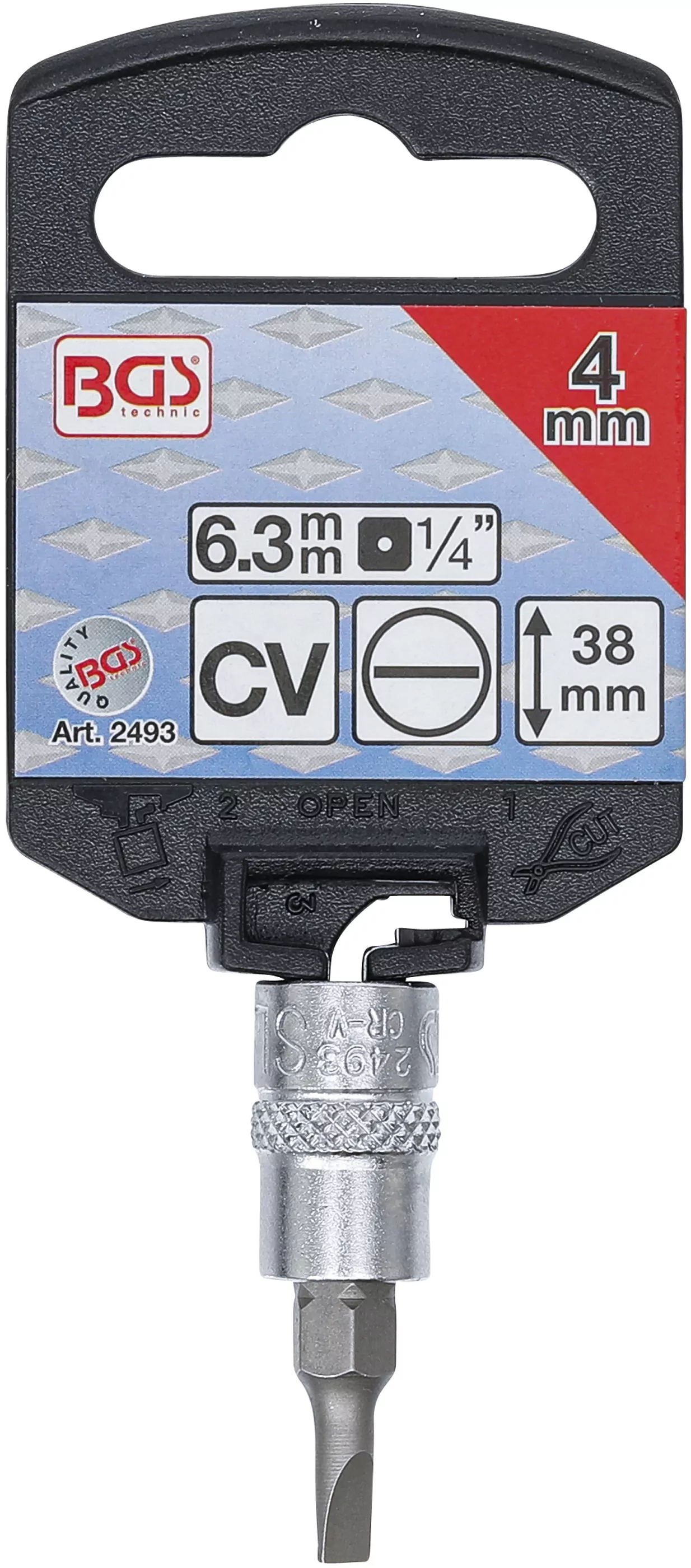 Bit-Einsatz | Antrieb Innenvierkant 6,3 mm (1/4") | Schlitz 4 mm