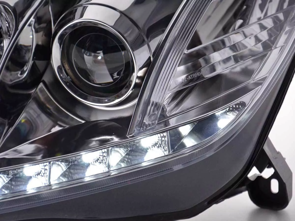 Scheinwerfer Set Daylight LED Tagfahrlicht Opel Astra H Bj. 2004-2009 chrom