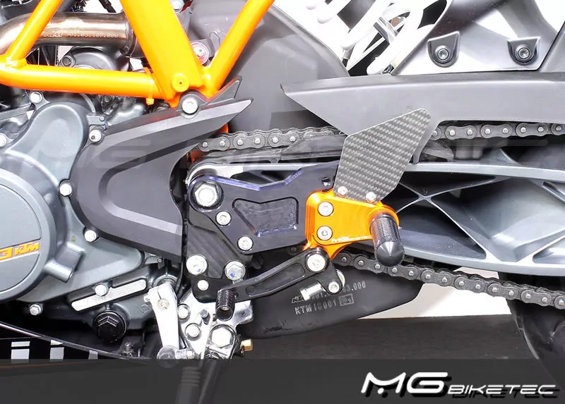 MG Biketec Sportfussrastenanlage / Rastenanlage / Fußrastenanlage mit ABE, gültig in D - A - CH für KTM 125 RC ab 2017-2019