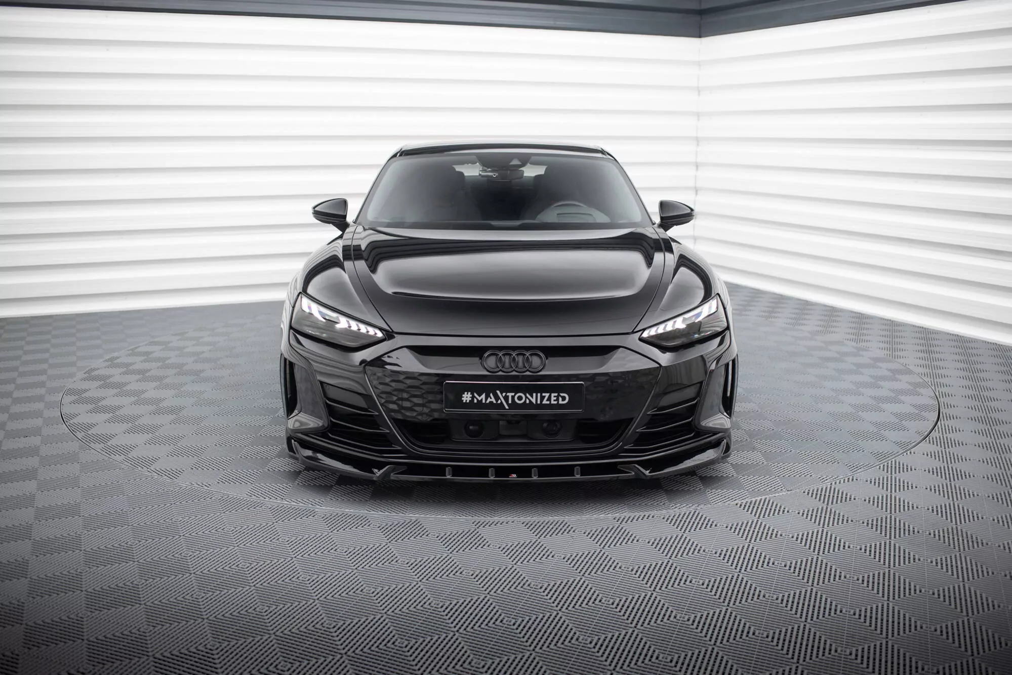 Front Ansatz V.1 Für Audi E-Tron GT / RS GT Mk1 Schwarz Hochglanz