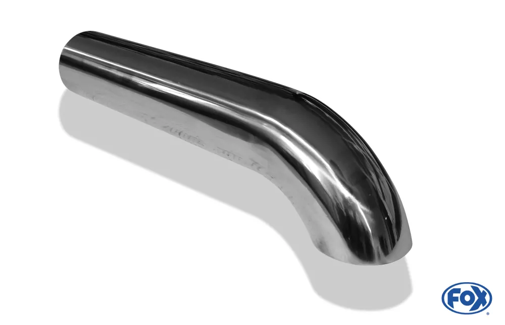 Anschweißendrohr Typ 26  Ø 76 mm / Länge: 250 mm  - uneingerollt / 80° nach unten gebogen