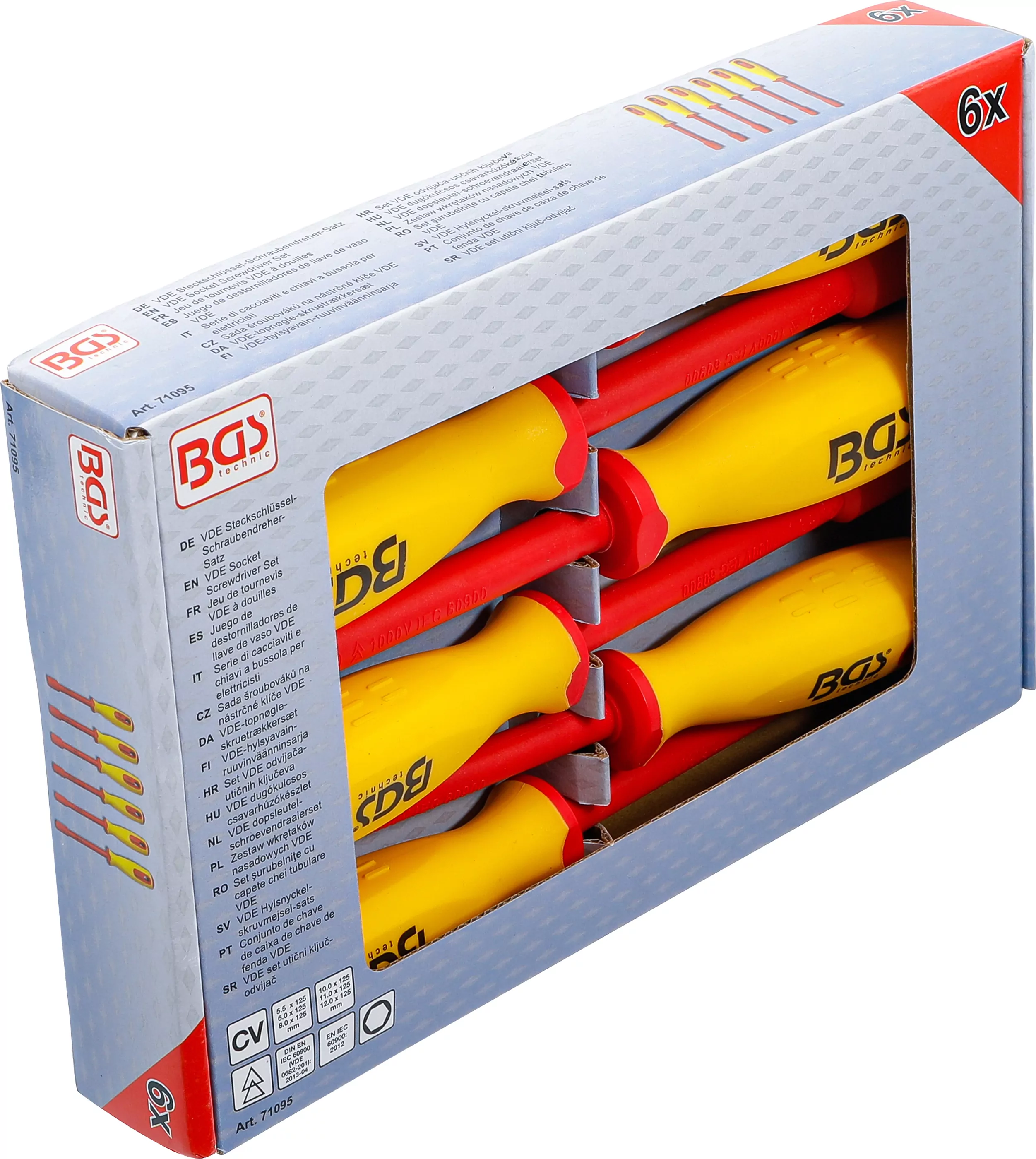 VDE-Steckschlüssel-Schraubendreher-Satz | Sechskant | SW 5,5 - 12 mm | 6-tlg.