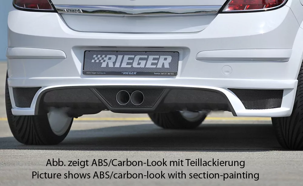 Rieger Heckschürzenansatz für Opel Astra H - Stufenheck 03.04- carbon optik