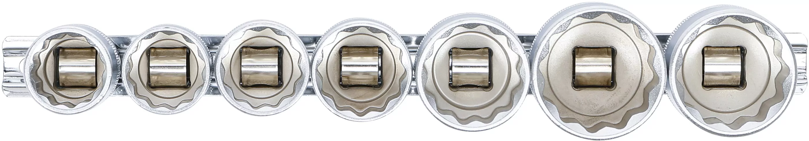 Steckschlüssel-Einsatz-Satz, Zwölfkant | Antrieb Innenvierkant 12,5 mm (1/2") | SW 20 - 32 mm | 7-tlg.