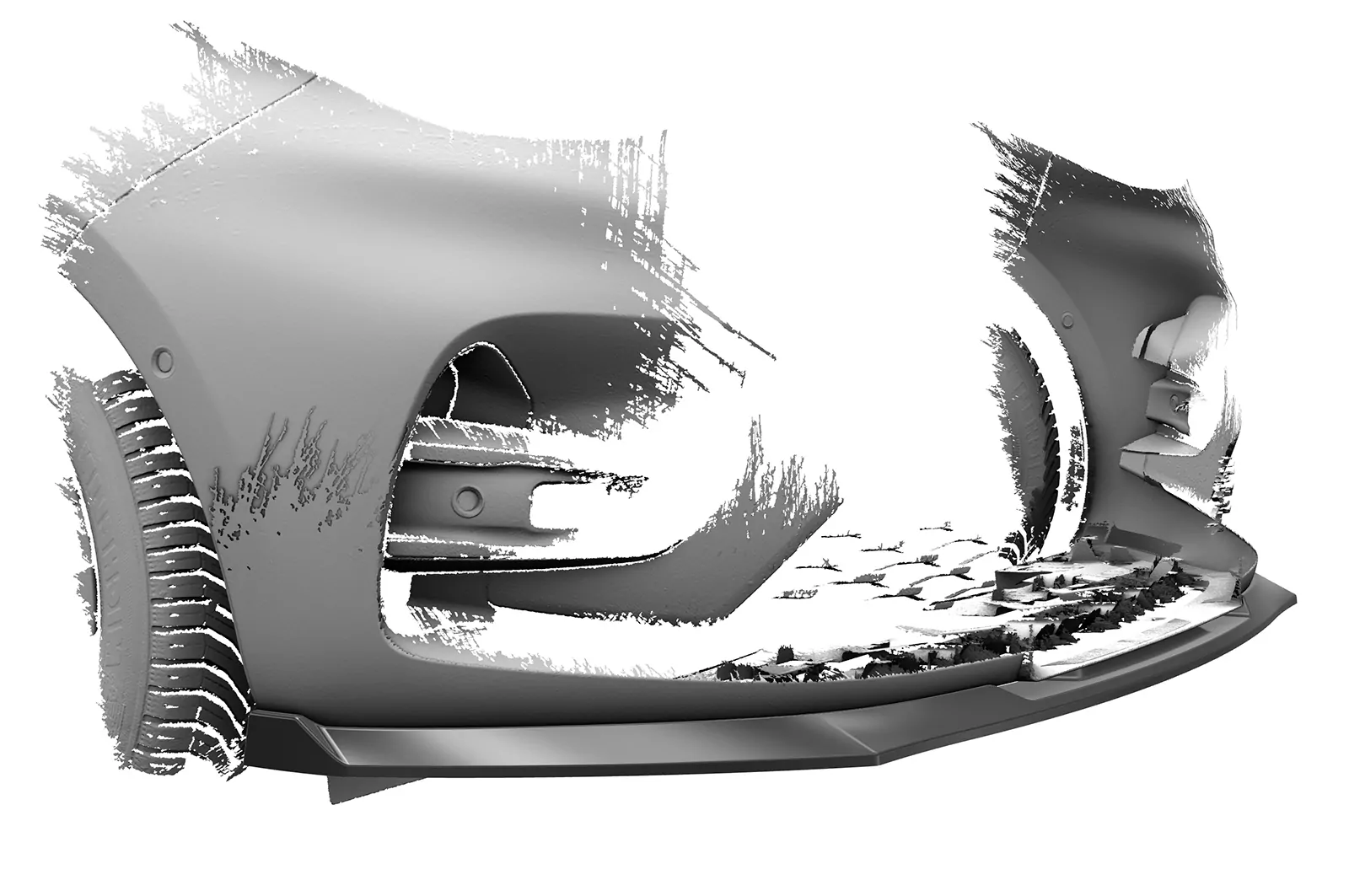 Cup-Spoilerlippe mit ABE für Renault Zoe CSL632 Schwarz Strukturiert