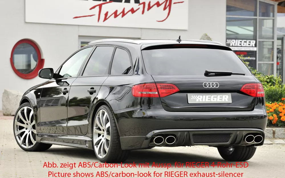 Rieger Heckschürzenansatz für Audi A4 (B8/B81) - Lim. 11.07-12.11 (bis Facelift) carbon optik