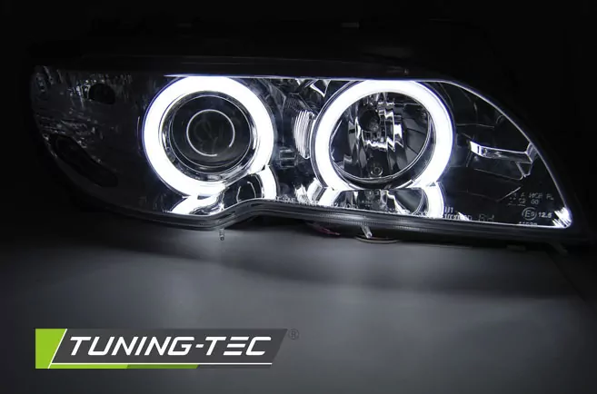 XENON HEADLIGHTS ANGEL EYES CCFL CHROME fits BMW E46 04.03-06 COUPE CABRIO