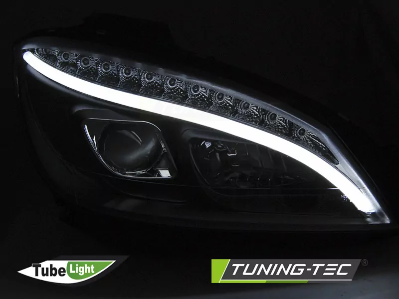 HEADLIGHTS TUBE LIGHT BLACK SEQ fits MERCEDES W204 07-10  