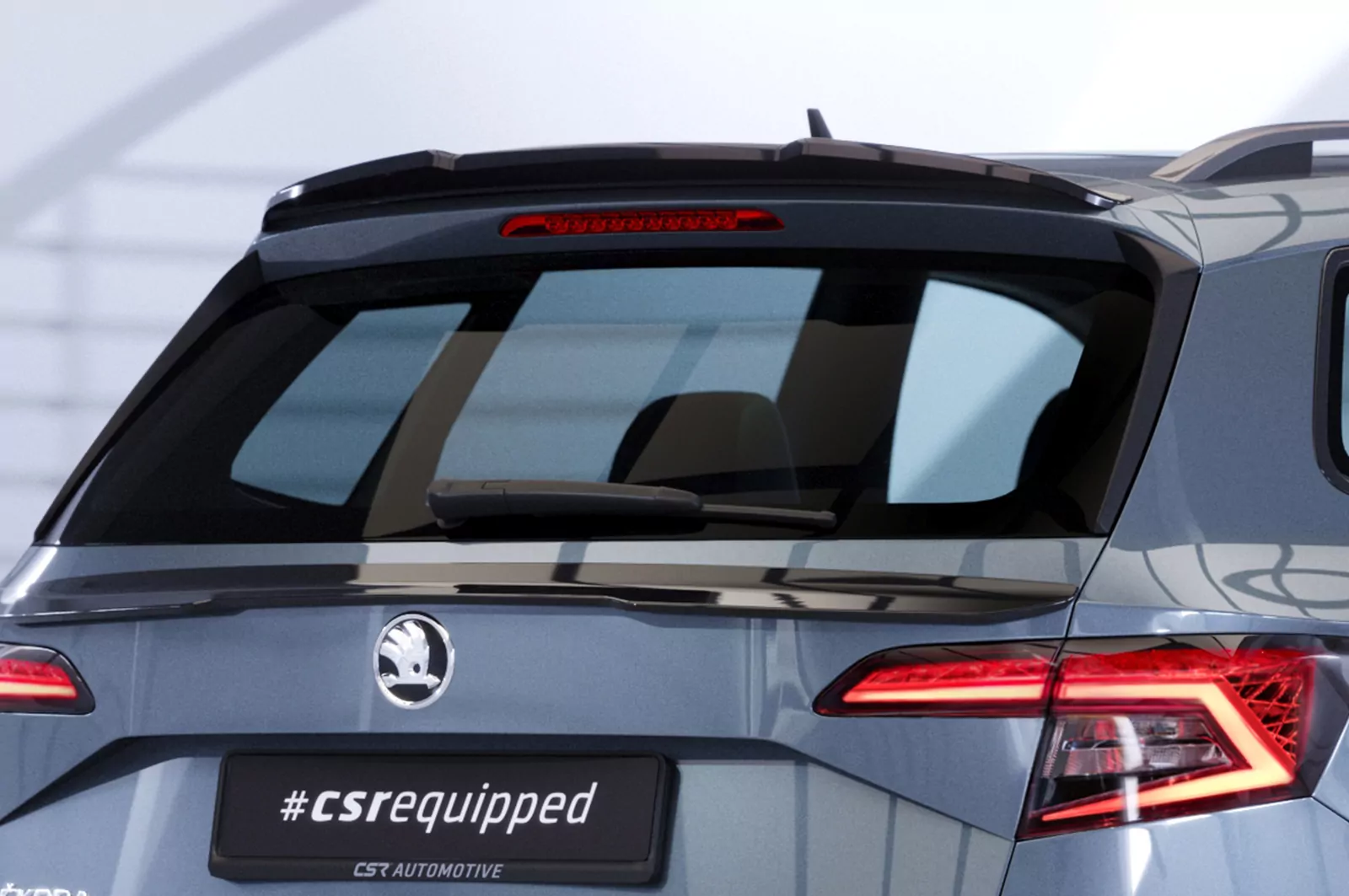 Heckflügel mit ABE für Skoda Karoq HF806 Strukturiert (schwarz matt)