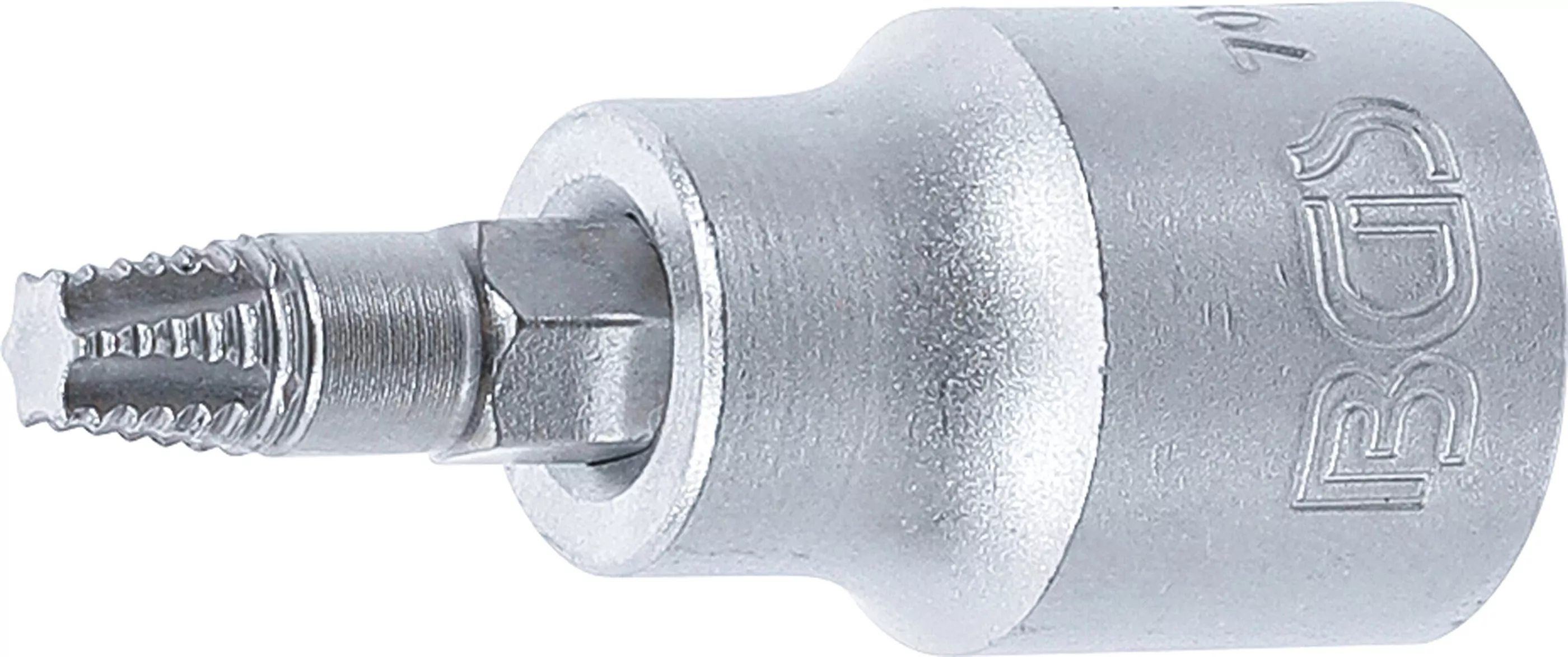 Schraubenausdreher-Bit-Einsatz | Antrieb Innenvierkant 10 mm (3/8") | für defektes T-Profil (für Torx) T27