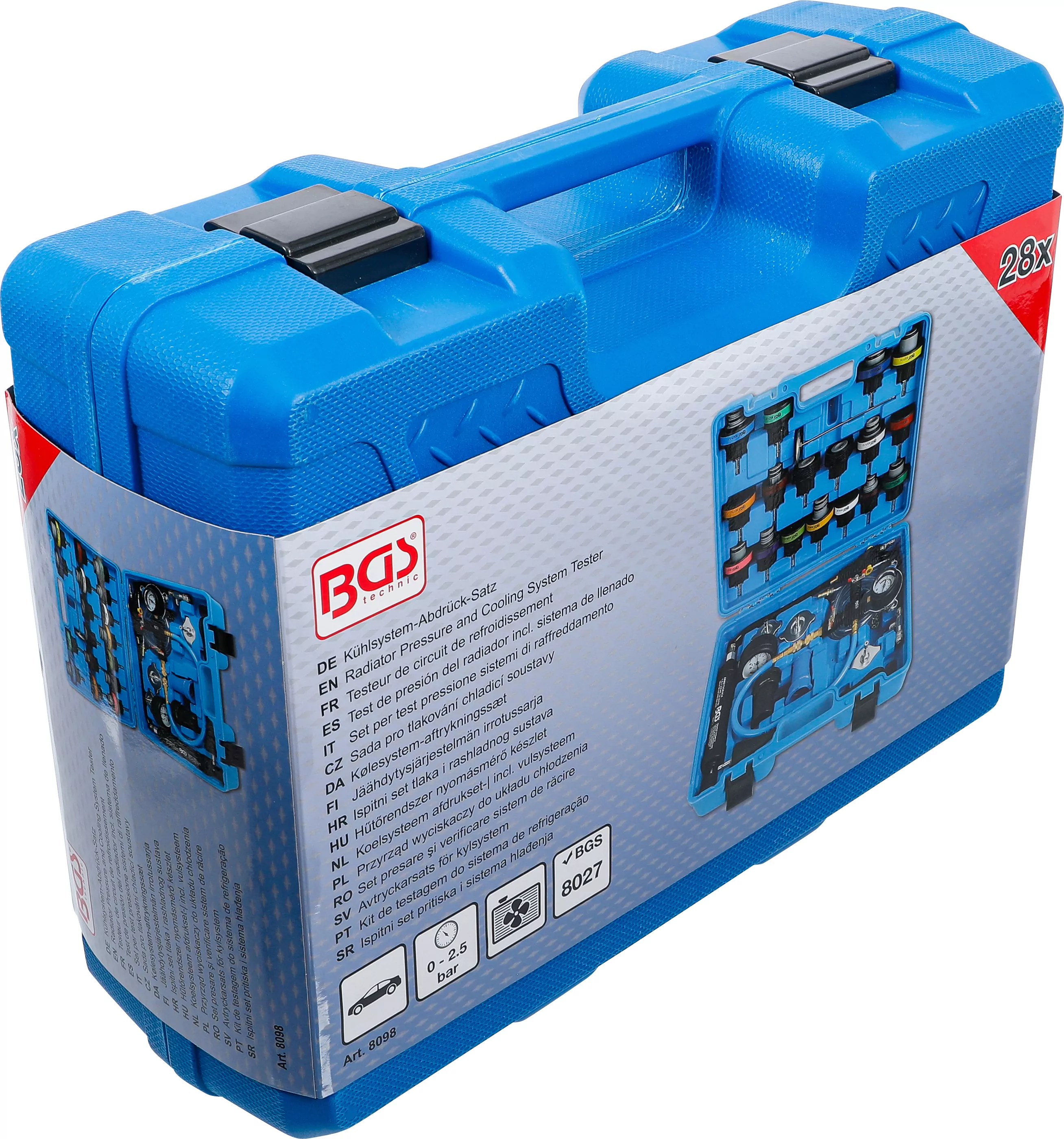 Kühlsystem-Abdrück-Satz | inkl. Befüllsystem | 28-tlg.