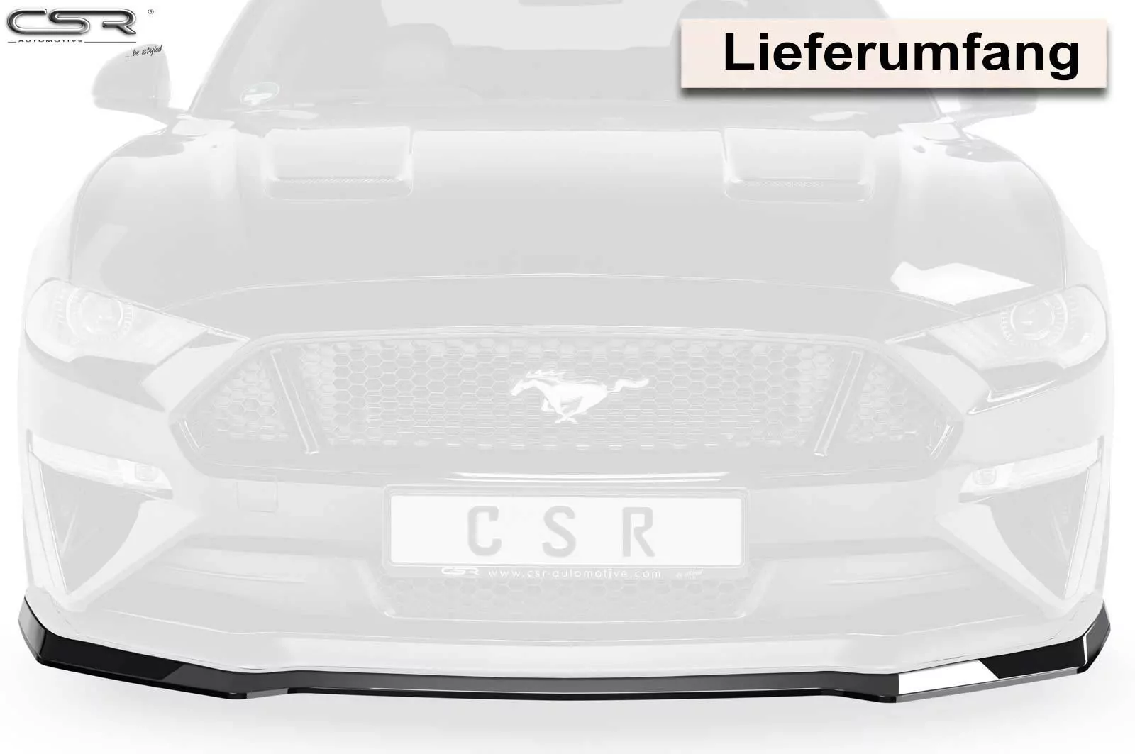 Cup-Spoilerlippe mit ABE für Ford Mustang VI CSL452-M Carbon Look (matt)