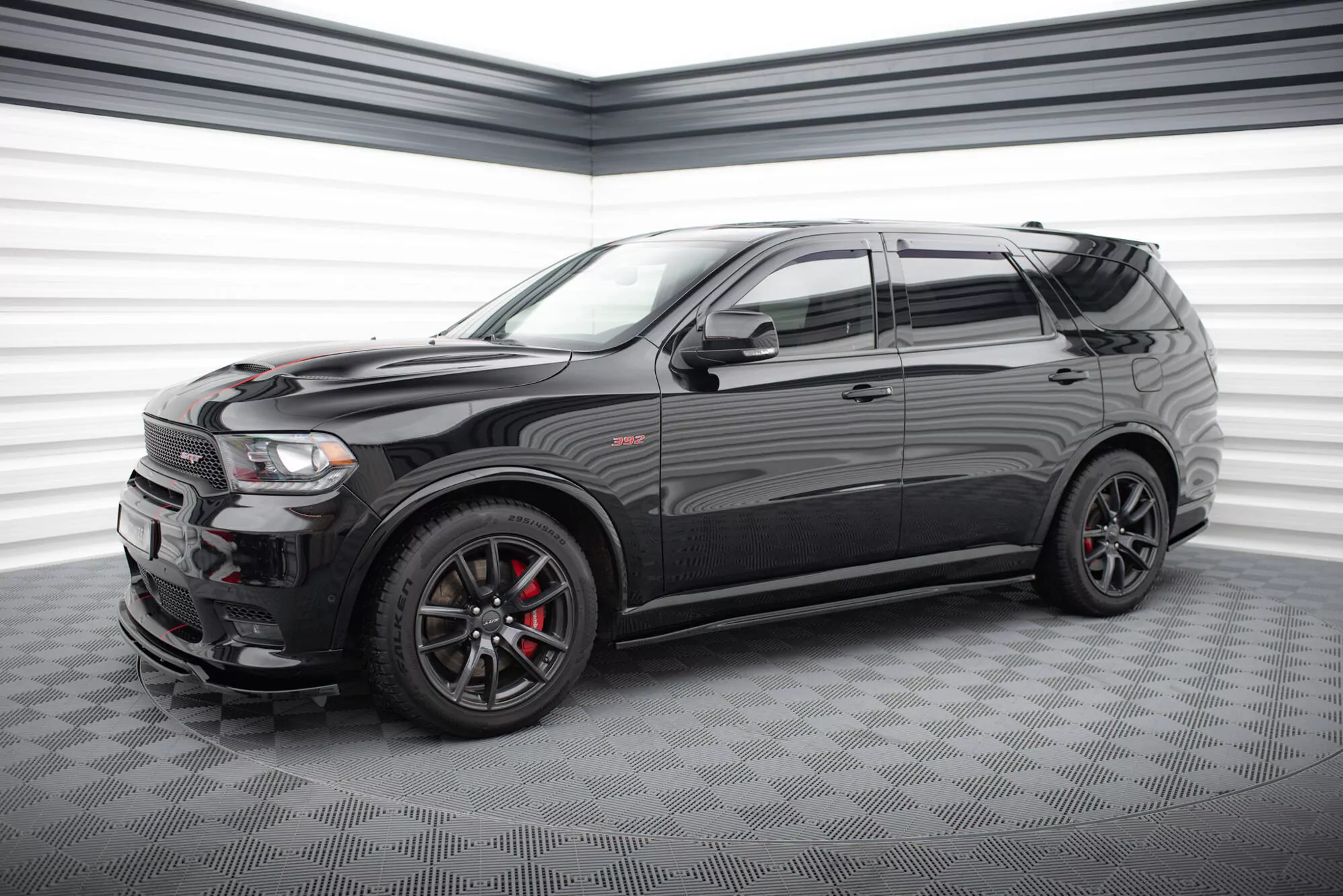 Seitenschweller Ansatz Für Dodge Durango SRT Mk3  Schwarz Hochglanz